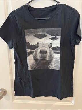 Gildan Black T-Shirt with Printed Care Label